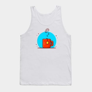 Hot Tea Cartoon Vector Icon Illustration Tank Top